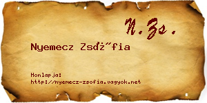Nyemecz Zsófia névjegykártya
