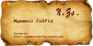 Nyemecz Zsófia névjegykártya